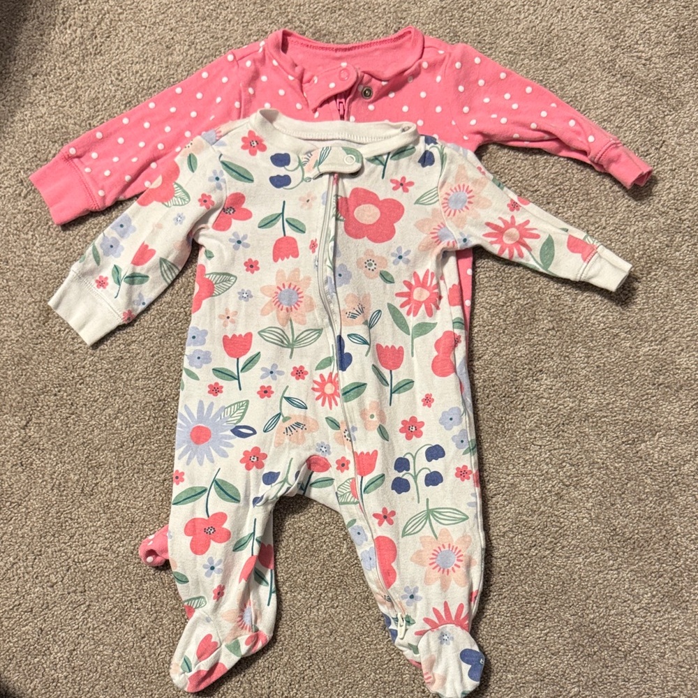 3M Carter's Floral and Polka Dot Footies Set